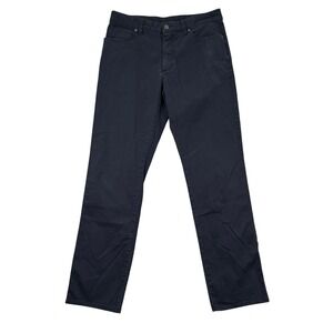 Ermenegildo Zegna Mens 33x30 Dark Gray Cotton Stretch 5-Pocket Pants Casual EUC
